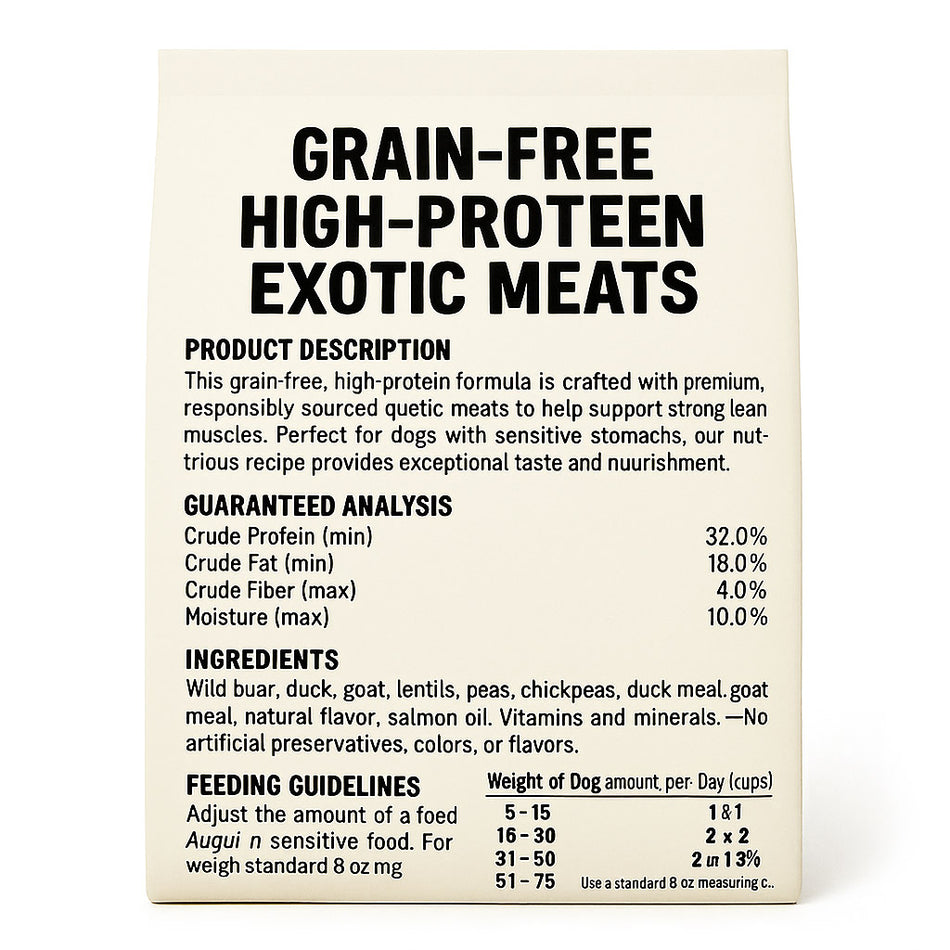 Tug Tribe Grain-Free High-Protein Food (Exotic Meats Formula)