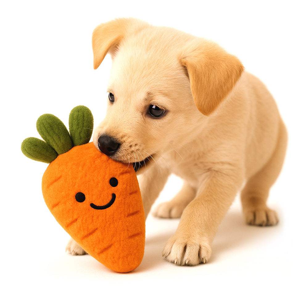 Tug Tribe Soft Carrot Plush Dog Chew Toy