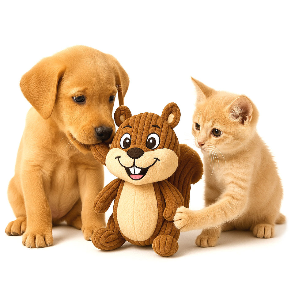 Hop Nibble Soft-Chew Squeaky Squirrel Toy