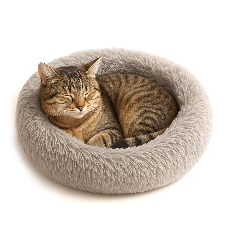 WhiskerFuel Luxurious Faux Fur Calming Pet Bed