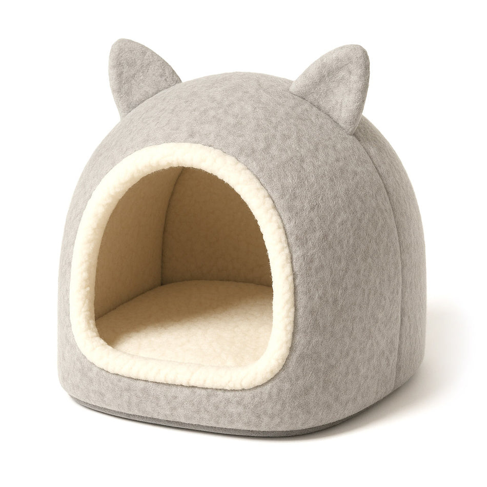 WhiskerFuel Premium Felt Cat Cave / Enclosed Pet Bed